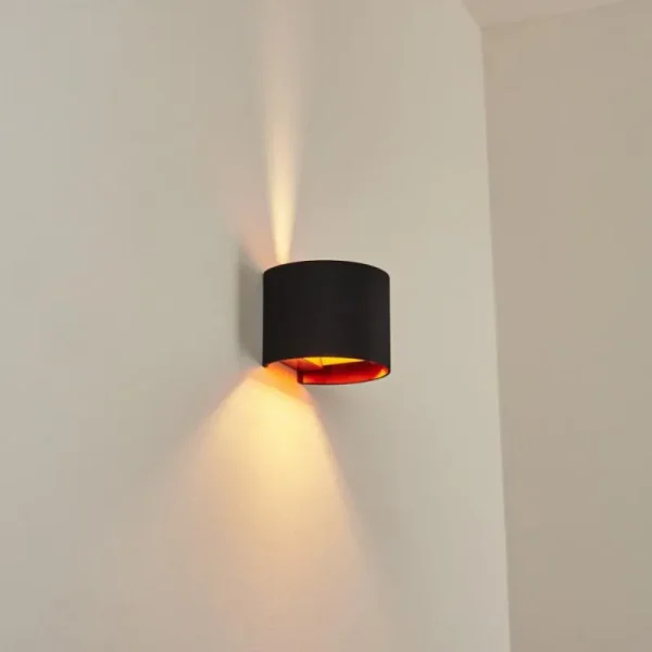hofstein Applique murale Badajoz Cuivre, Noir, 1 lumière* Lampes Modernes