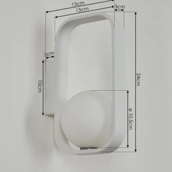hofstein Applique murale Beland Blanc, 1 lumière* Lampes En Verre