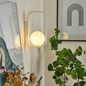 hofstein Applique murale Beland Blanc, 1 lumière* Lampes En Verre