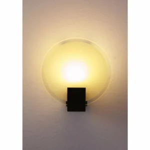 Luminaires Brilliant Applique murale Brilliant Sonian Acier inoxydable, Transparent, Blanc, 1 lumière* Lampes En Verre