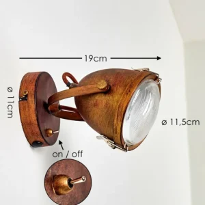hofstein Applique murale Butikon Rouille, 1 lumière* Lampes En Verre