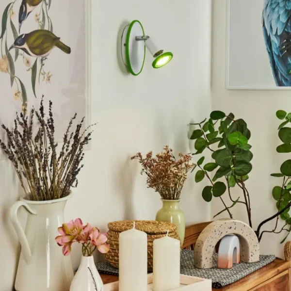 hofstein Applique murale Cabri LED Chrome, Vert, Blanc, 1 lumière* Lampes Modernes