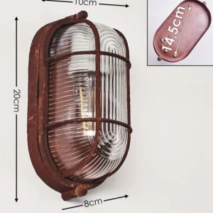 hofstein Applique murale Catawba Rouille, 1 lumière* Lampes En Verre