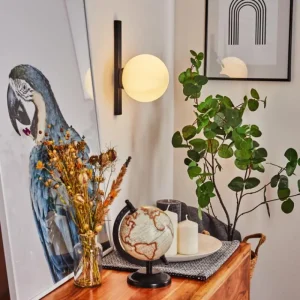 hofstein Applique murale Chamouscady Noir, 1 lumière* Lampes En Verre