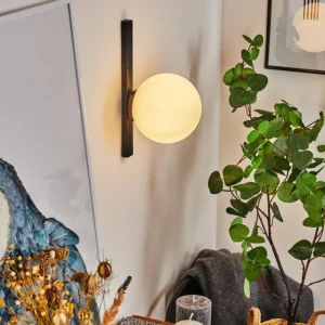 hofstein Applique murale Chamouscady Noir, 1 lumière* Lampes En Verre