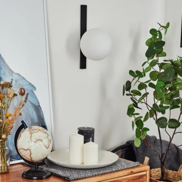 hofstein Applique murale Chamouscady Noir, 1 lumière* Lampes En Verre