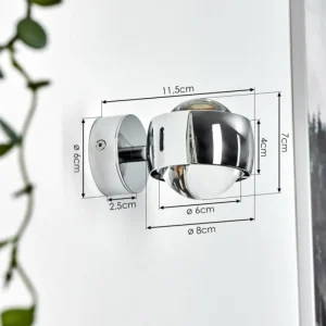 hofstein Applique murale chrome Sapri Chrome, 1 lumière* Lampes En Verre