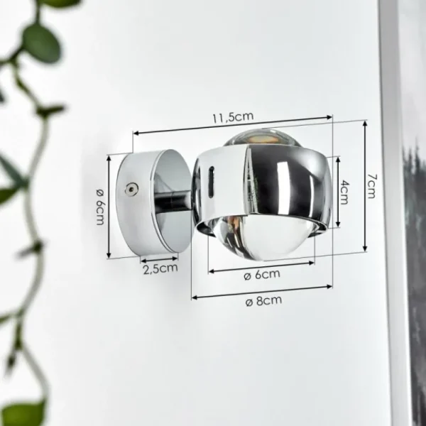 hofstein Applique murale chrome Sapri Chrome, 1 lumière* Lampes En Verre