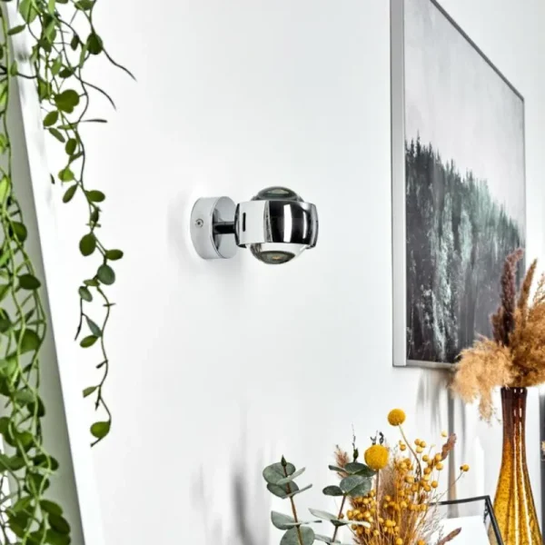 hofstein Applique murale chrome Sapri Chrome, 1 lumière* Lampes En Verre