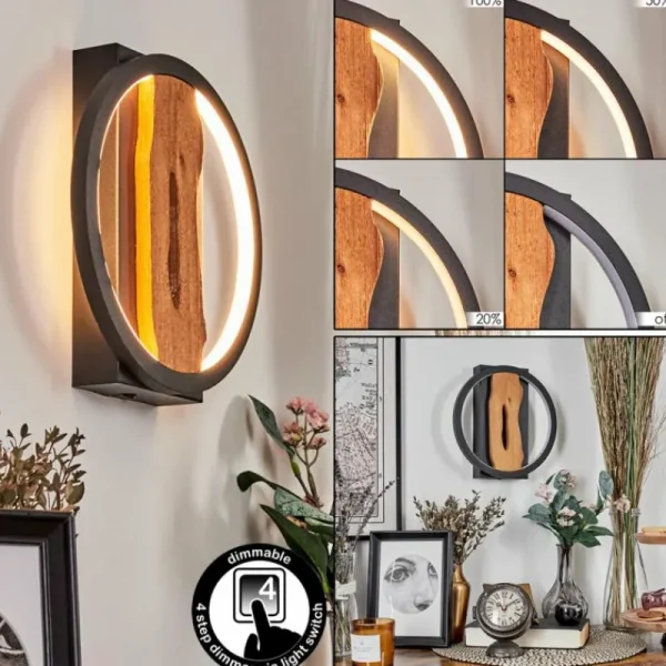 hofstein Applique murale Cornol LED Écru, Noir, 1 lumière* Lampes Modernes