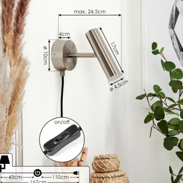 hofstein Applique murale Dalheim LED Nickel mat, 1 lumière* Lampes Modernes