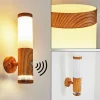hofstein Applique murale d'extérieur Tenvik LED Brun, Couleur bois, 2 lumières, Détecteur de mouvement* Lampes Modernes