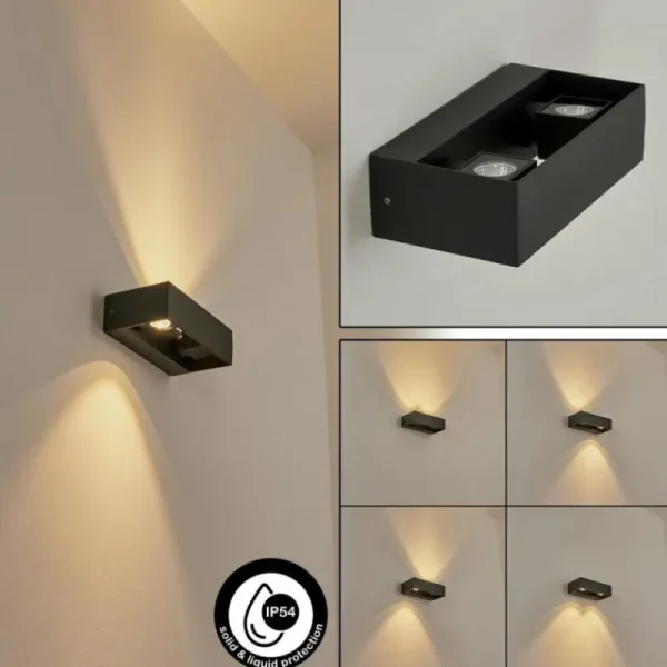 hofstein Applique murale d'extérieur Fletcher LED Anthracite, 2 lumières* Lampes Modernes