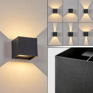hofstein Applique murale d'extérieur Everton LED Noir, 2 lumières* Lampes Modernes