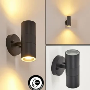hofstein Applique murale d'extérieur Bessiebelle Noir, Transparent, 2 lumières* Lampes Modernes