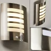 hofstein Applique murale d'extérieur Alslev Acier inoxydable, 1 lumière, Détecteur de mouvement* Lampes Modernes