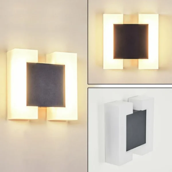 hofstein Applique murale d'extérieur Zoppola LED Anthracite, Blanc, 2 lumières* Lampes Modernes