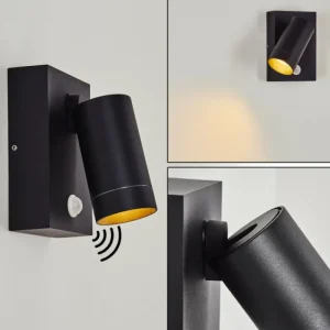 hofstein Applique murale d'extérieur Hakamken Noir, 1 lumière, Détecteur de mouvement* Lampes Modernes