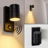 hofstein Applique murale d'extérieur Froslev LED Noir, 1 lumière, Détecteur de mouvement* Lampes Modernes
