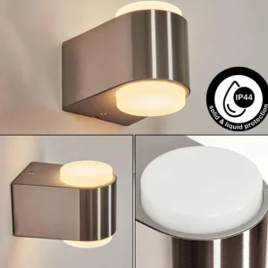 hofstein Applique murale d'extérieur Fanshawe LED Nickel mat, 2 lumières* Lampes Modernes