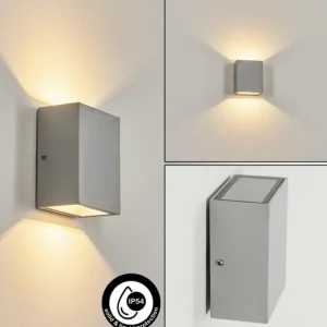 hofstein Applique murale d'extérieur Casmilo LED Argenté, 2 lumières* Lampes Modernes