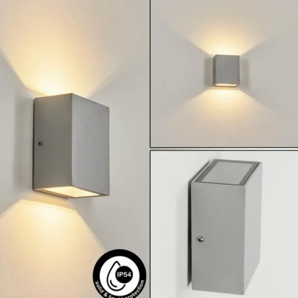 hofstein Applique murale d'extérieur Casmilo LED Argenté, 2 lumières* Lampes Modernes