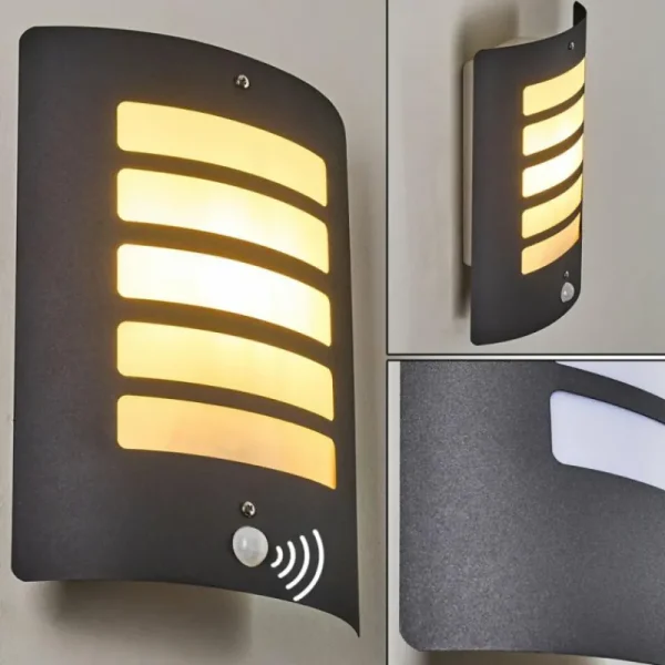 hofstein Applique murale d'extérieur Alslev Anthracite, 1 lumière, Détecteur de mouvement* Lampes Modernes
