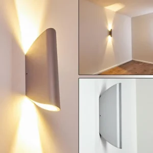 hofstein Applique murale d'extérieur Gatunga LED Argenté, 2 lumières* Lampes Modernes