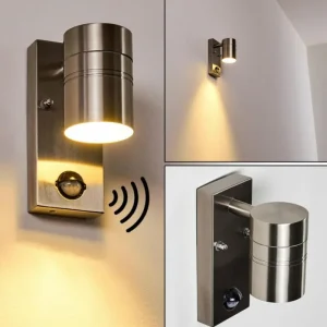 hofstein Applique murale d'extérieur Froslev LED Chrome, 1 lumière, Détecteur de mouvement* Lampes Modernes