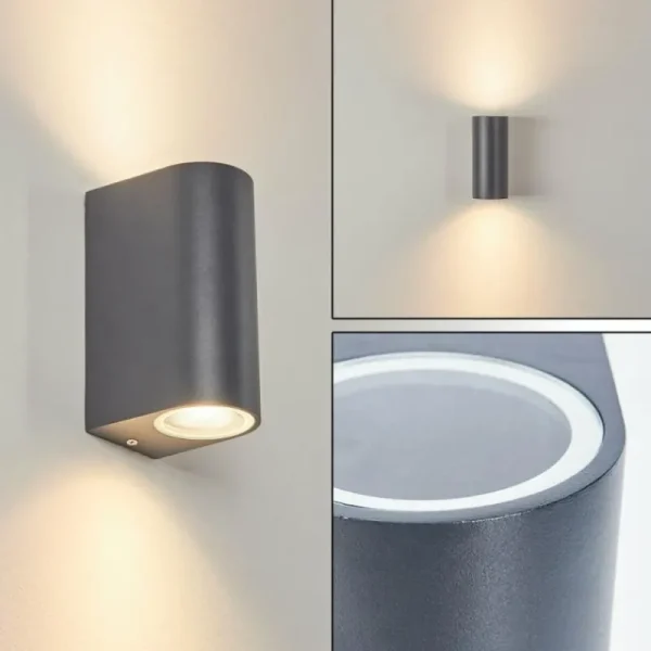 hofstein Applique murale d'extérieur Kingstown Anthracite, 2 lumières* Lampes Modernes