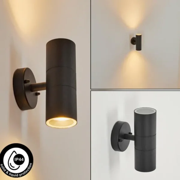 hofstein Applique murale d'extérieur Koila Noir, 2 lumières* Lampes Modernes