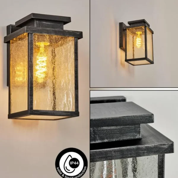 hofstein Applique murale d'extérieur Tieva Noir, Argenté, 1 lumière* Lampes Modernes