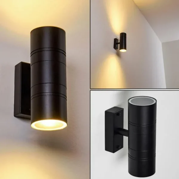 hofstein Applique murale d'extérieur Froslev LED Noir, 2 lumières* Lampes Modernes