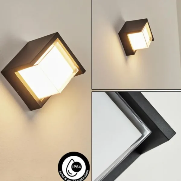 hofstein Applique murale d'extérieur Vurey LED Noir, 1 lumière* Lampes Modernes
