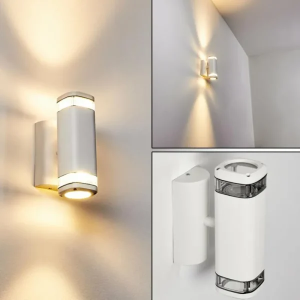 hofstein Applique murale d'extérieur Corneda Blanc, 2 lumières* Lampes Modernes
