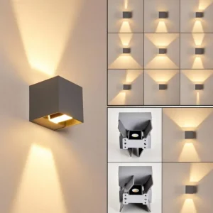 hofstein Applique murale d'extérieur Fauderup LED Gris, 2 lumières* Lampes Modernes