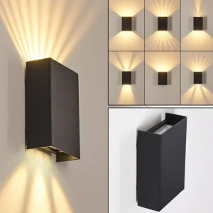 hofstein Applique murale d'extérieur Benin LED Noir, 2 lumières* Lampes Modernes