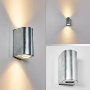 hofstein Applique murale d'extérieur Boda Argenté, 2 lumières* Lampes Modernes
