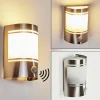 hofstein Applique murale d'extérieur Visnum Nickel mat, Blanc, 1 lumière, Détecteur de mouvement* Lampes Modernes