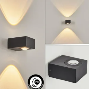 hofstein Applique murale d'extérieur Curvel LED Noir, 2 lumières* Lampes Modernes