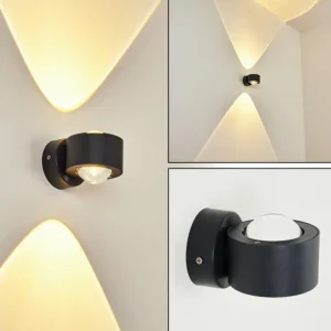 hofstein Applique murale d'extérieur Andersro LED Noir, 2 lumières* Lampes Modernes