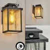 hofstein Applique murale d'extérieur Tieva Noir, Argenté, 1 lumière, Détecteur de mouvement* Lampes Modernes