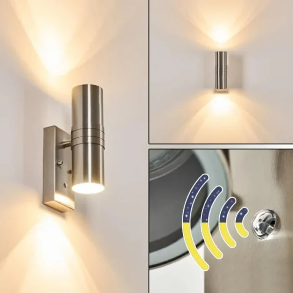 hofstein Applique murale d'extérieur Satava LED Nickel mat, 2 lumières* Lampes Modernes