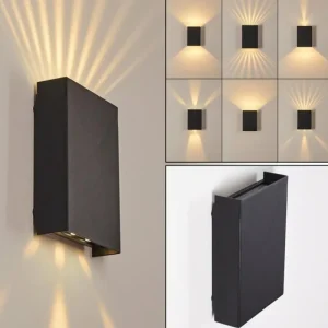 hofstein Applique murale d'extérieur Benin LED Noir, 2 lumières* Lampes Modernes