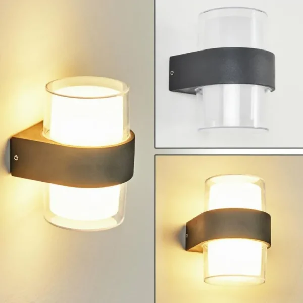 hofstein Applique murale d'extérieur Cesta LED Noir, 2 lumières* Lampes Modernes