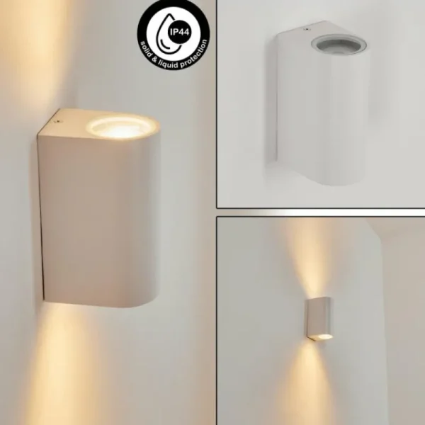 hofstein Applique murale d'extérieur Kingstown Blanc, 2 lumières* Lampes Modernes