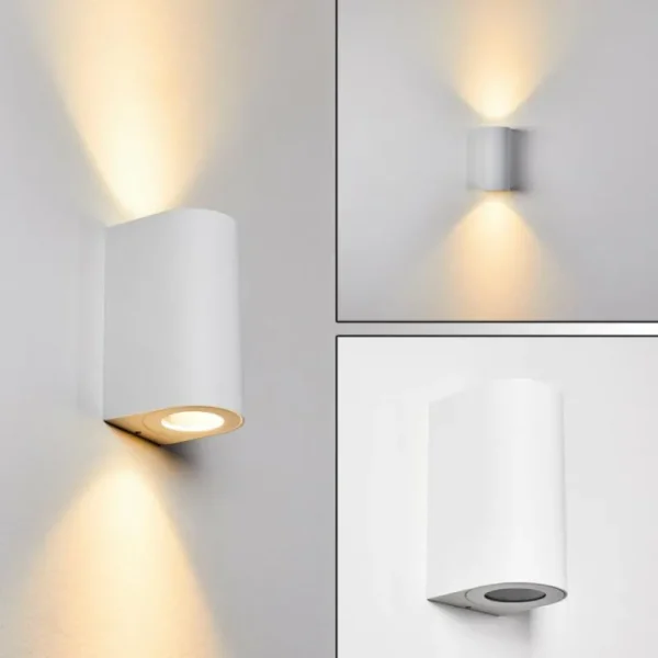 hofstein Applique murale d'extérieur Boda Blanc, 2 lumières* Lampes Modernes