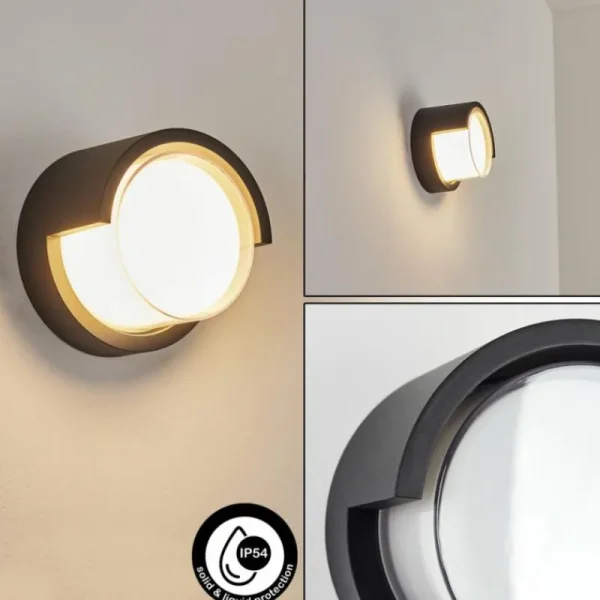hofstein Applique murale d'extérieur Vurey LED Noir, 1 lumière* Lampes Modernes