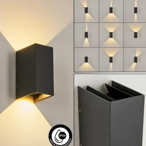 hofstein Applique murale d'extérieur Hoods LED Anthracite, 2 lumières* Lampes En Verre