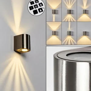 hofstein Applique murale d'extérieur Mora LED Acier inoxydable, 2 lumières* Lampes Modernes